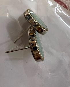 Pair of Sparkling Green Stud Earrings