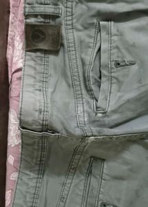 Allen Solly Olive Green Casual Pant