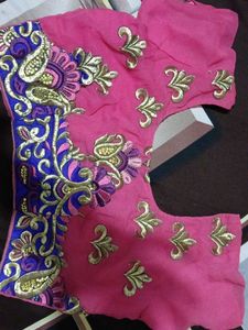 Pink Embroidered Saree
