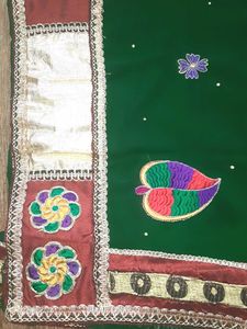 Elegant Green patchwork saree. New with tag.