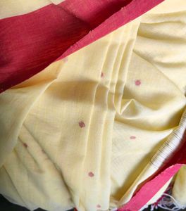 Buttercream Yellow pure handloom cotton saree