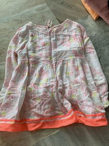 Floral Print Cotton Kurta Top