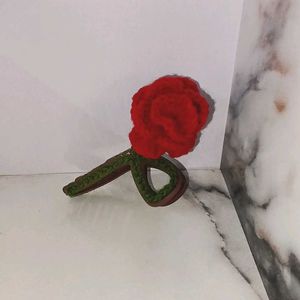 Red Rose Claw Hair Clip