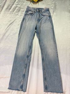 Light Wash High-Waisted Straight Leg Jeans