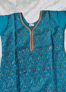 Beautiful Teal Embroidered Kurta