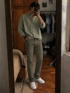 Men's Olive Casual Trousers