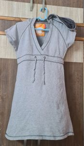 Grey hooded sweatdress
