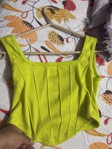 Vibrant Neon Green Corset Top