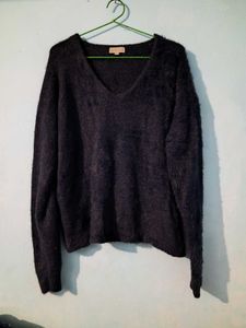 Cozy V-Neck Fuzzy Sweater