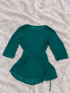 y2k Teal Embellished Tunic