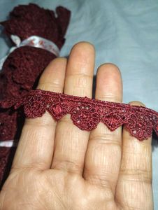 Maroon Lace Trim