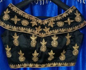Elegant Black & Gold Embroidered Blouse