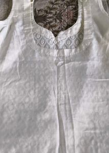 Elegant White Chikankari Kurta Set
