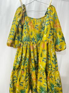 Flowy Floral Print Midi Dress