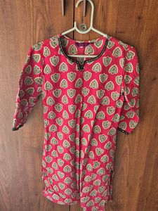 Red Printed Kurta