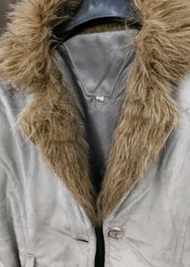 Fur Trim Grey Coat