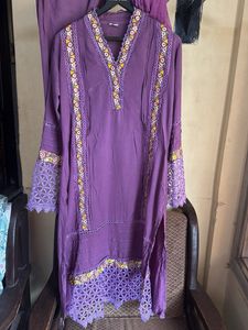 Elegant purple kurta set