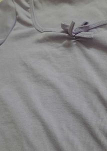 Cute Lavender Ribbed Top with Bow