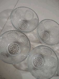 Set of 6 Embossed Glass Bowls