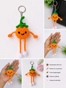Cute Handmade Crochet Orange Keychain 🍊 | 2 piece