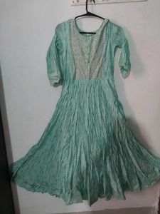 flarred Stunning Teal Kurta with Sequins