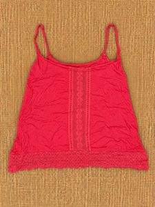 Fuchsia Lace Trim Cami Top | Size 32-33 in