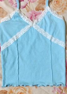 Baby Blue Lace Trim Bralette top.