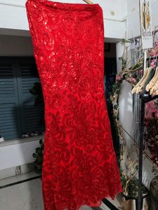 Red Sequin Skirt