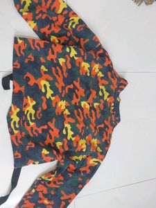 unisex militry print cropped jacket /coat