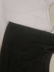 Set of 2 Camisoles - Black &amp; White