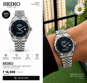 SEIKO OYSTER PERPETUAL DATEJUST STYLE WATCH ⌚🖤✨*
