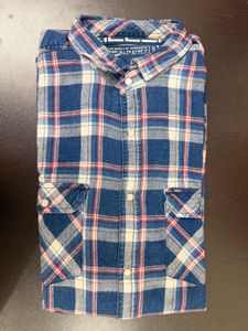 Men's Blue Button-Up Shirt