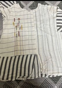 Brand New Striped Embroidered Tunic