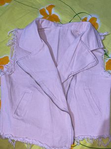 Baby Pink Denim Jacket  New Not Used Even Once