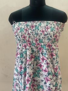 Floral Smocked Tube Dress