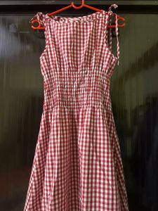 Red Gingham Sleeveless Dress
