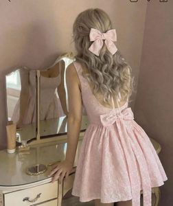 Cute Pink Party Dress with Bow