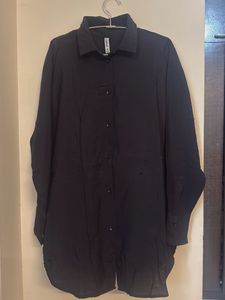 Classic Black Oversized Button-Up Shirt