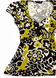 Retro Floral Print  Top