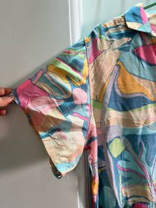 Vibrant Abstract Print Midi Dress