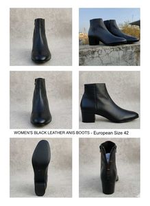 Anis Black Leather Boots