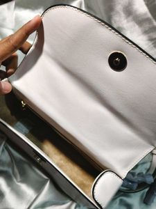 Lympk White Bamboo Handle Bag