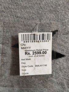 Grey Lightning Print Zipper Sweater