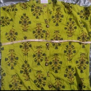 New Green Floral Print Kurta