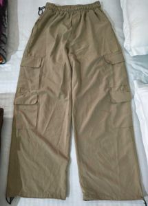 baggy wide leg cream colour pants or trousers
