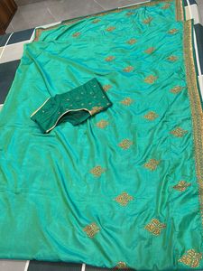 Beautiful 🌲Teal Saree with Blouse