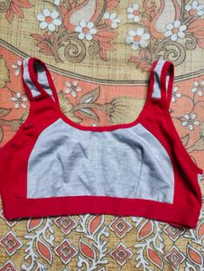 Grey &amp; Red Sports Bra