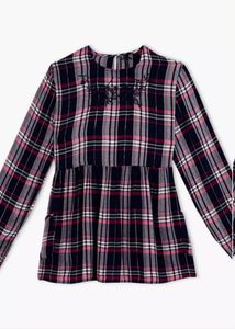Max Chic Plaid Embroidered Tunic Top