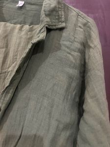 Olive Green Button-Up Shirt and trouser
