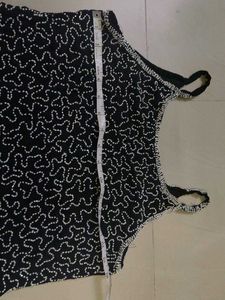 Y2K Inspired Beaded Black Camisole Top